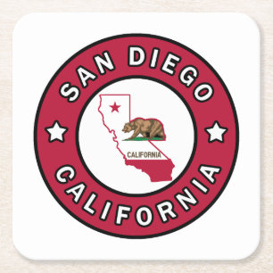 San Diego California Square Paper Coaster