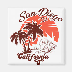 San Diego California Sunset Palm Trees Souvenirs Magnet