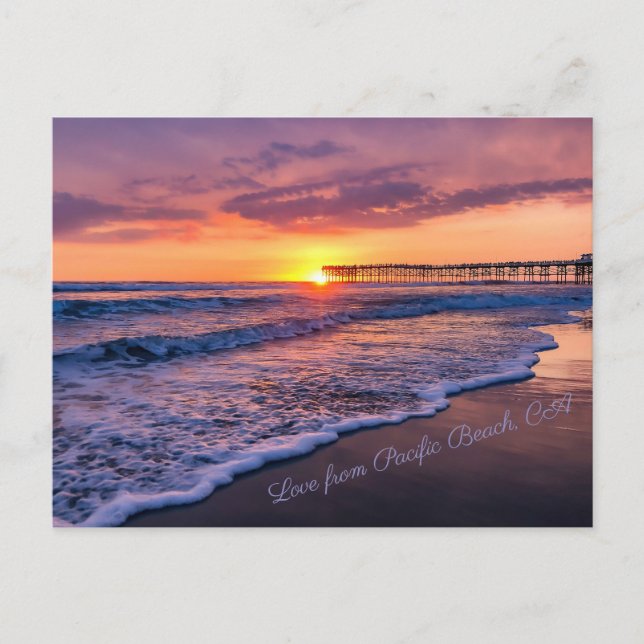 San Diego California Sunset Postcard (Front)