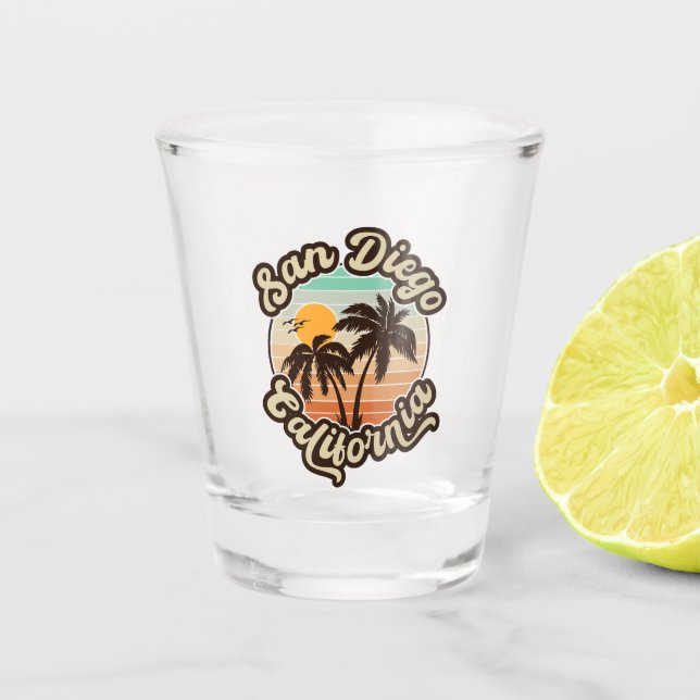 San Diego California Sunset Vacation Souvenirs Shot Glass (Front)