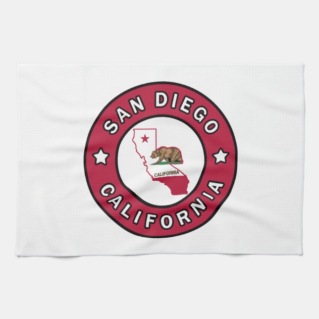 San Diego California Tea Towel (Horizontal)