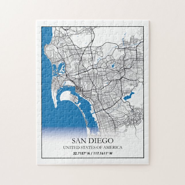 San Diego California USA Travel City Map Jigsaw Puzzle (Vertical)