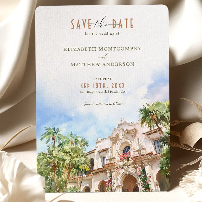 San Diego Casa del Prado CA Save the Date Card (Creator Uploaded)