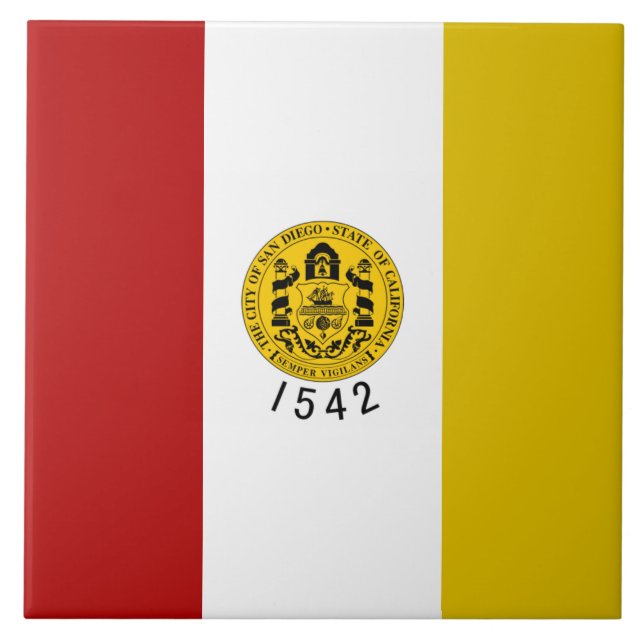 San Diego city flag Tile (Front)