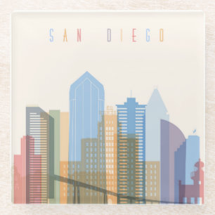 San Diego City Skyline Glass Coaster