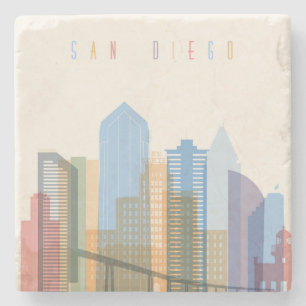 San Diego City Skyline Stone Coaster