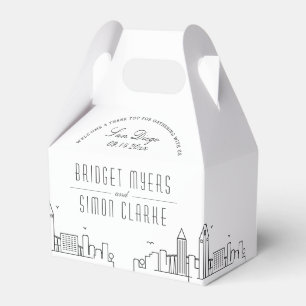 San Diego   City Skyline Wedding  Favour Box