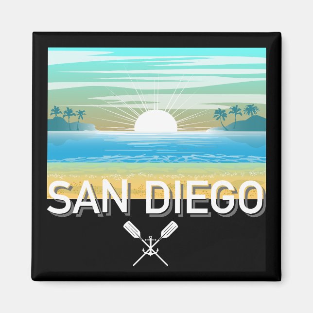 San Diego Design - Square Magnet (Front)