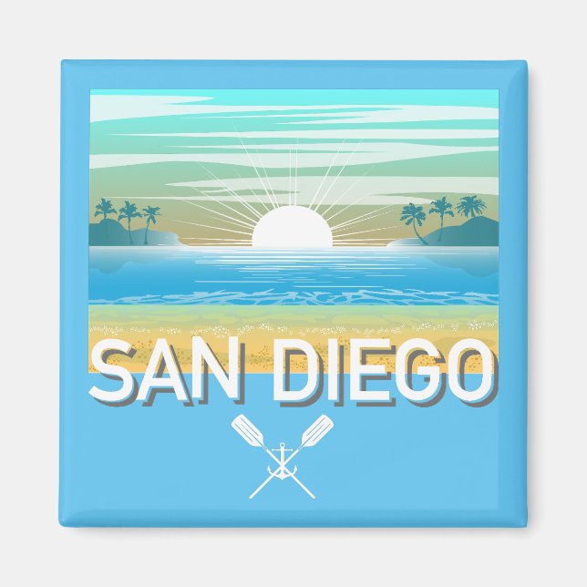 San Diego Design - Square Magnet (Front)