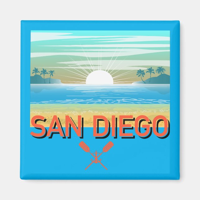 San Diego Design - Square Magnet (Front)