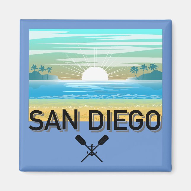 San Diego Design - Square Magnet (Front)