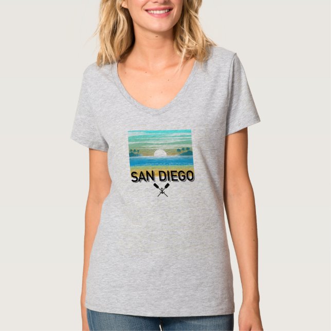 San Diego Design - Women's Basic V-Neck T-Shirt (Front)