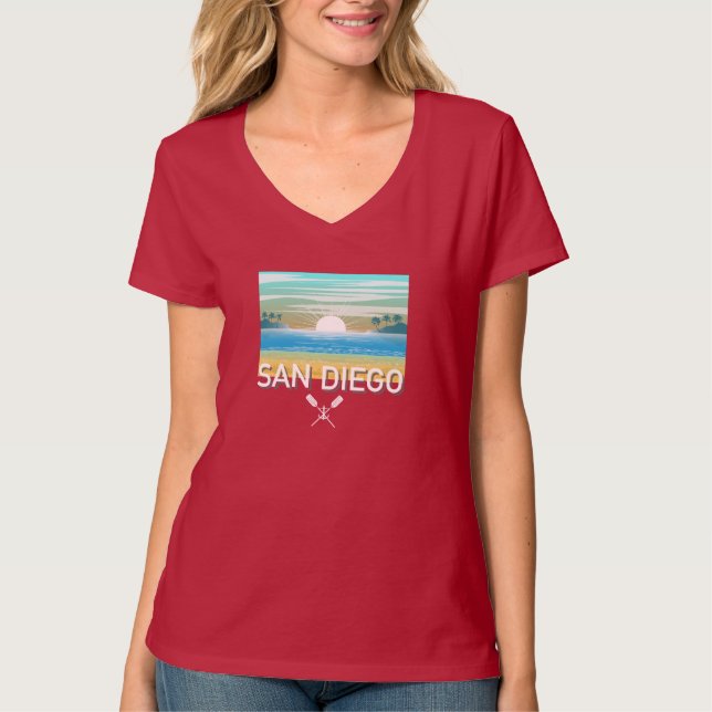 San Diego Design - Women's Basic V-Neck T-Shirt (Front)