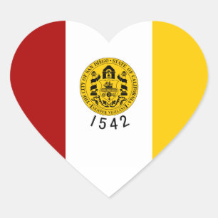 San Diego Flag Heart Sticker