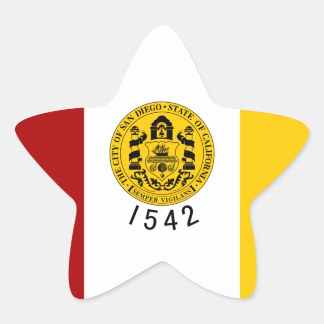 San Diego Flag Star Sticker (Front)