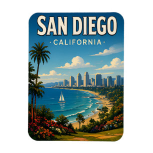 San Diego Harbour and Coastal Skyline Travel Gift Magnet