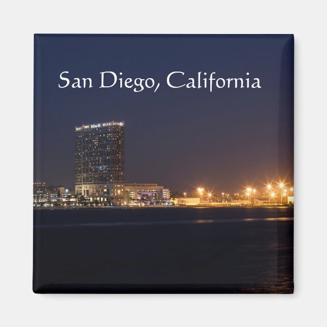 San Diego Harbour at night Magnet (Front)