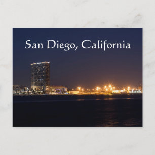 San Diego Harbour at night Postcard