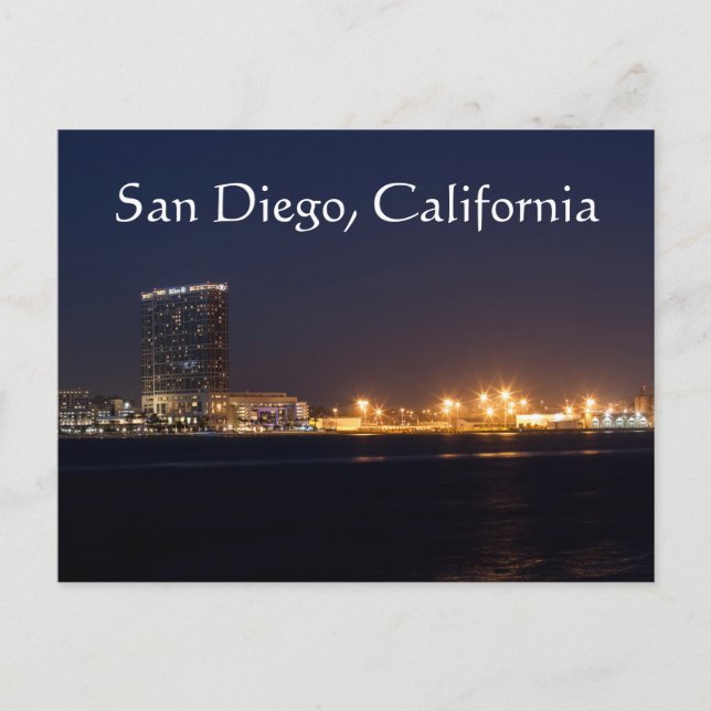 San Diego Harbour at night Postcard (Front)