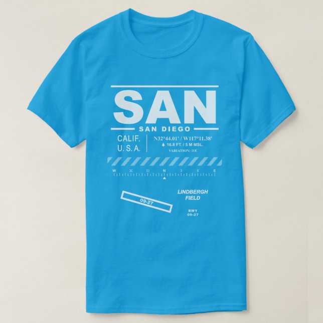 San Diego International Airport SAN T-Shirt (Design Front)