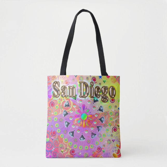 San Diego Lucky Golden Tote Bag (Front)