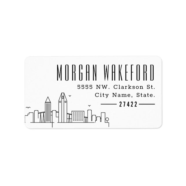 San Diego Modern Deco Skyline Large Label (Front)