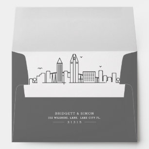 San Diego Modern Deco Skyline Reveal Envelope