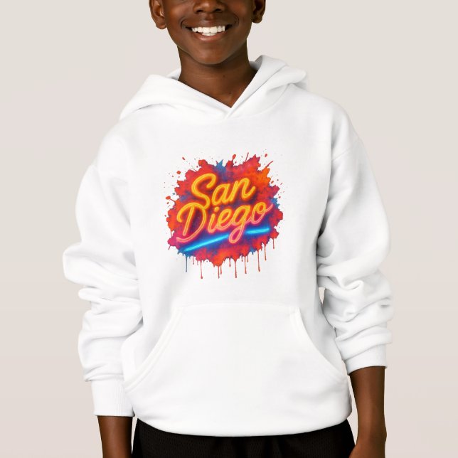 San Diego Neon Street Art – Colourful Retro Script (Front)