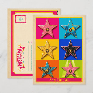 San Diego Postcard California Hollywood Star