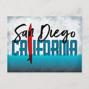 San Diego Postcard California Surfboard