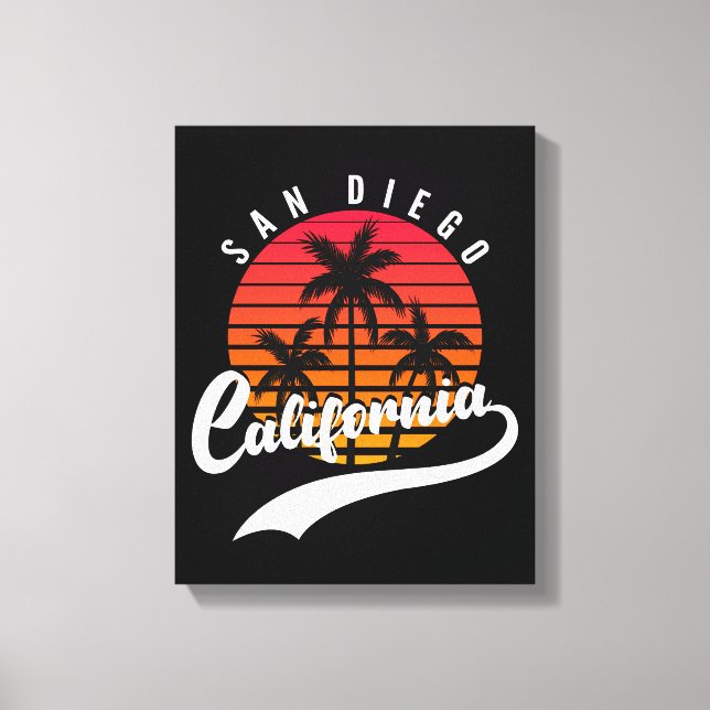 San Diego Retro Sunset Canvas Print (Front)