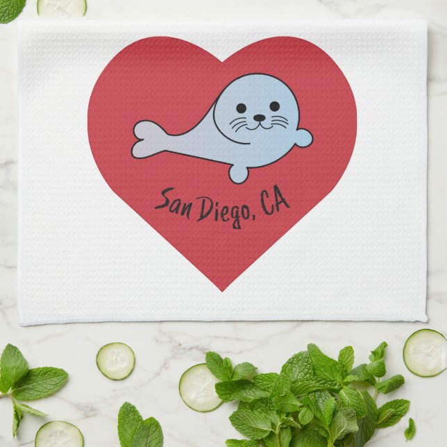 San Diego Seal Tea Towel (Folded)