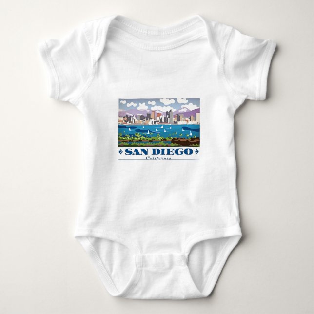 San Diego Skyline Baby Bodysuit (Front)