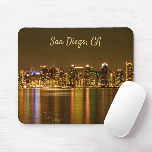 San Diego Skyline by Night Mouse Pad (With Mouse)