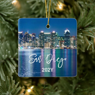 San Diego Skyline Ceramic Ornament