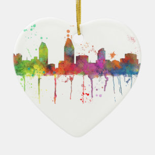 SAN DIEGO SKYLINE CERAMIC TREE DECORATION