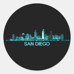 San Diego Skyline Classic Round Sticker