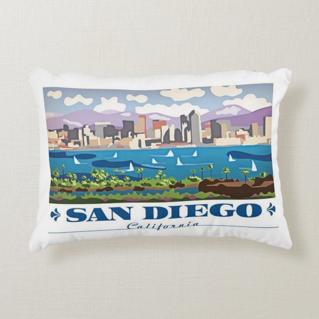 San Diego Skyline Decorative Cushion (Front)