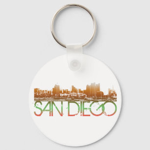 San Diego Skyline Design Key Ring
