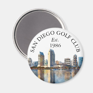 San Diego Skyline Personalised Golf Club Name Magnet