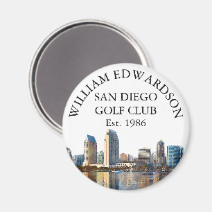 San Diego Skyline Personalised Golf Club Name Magnet
