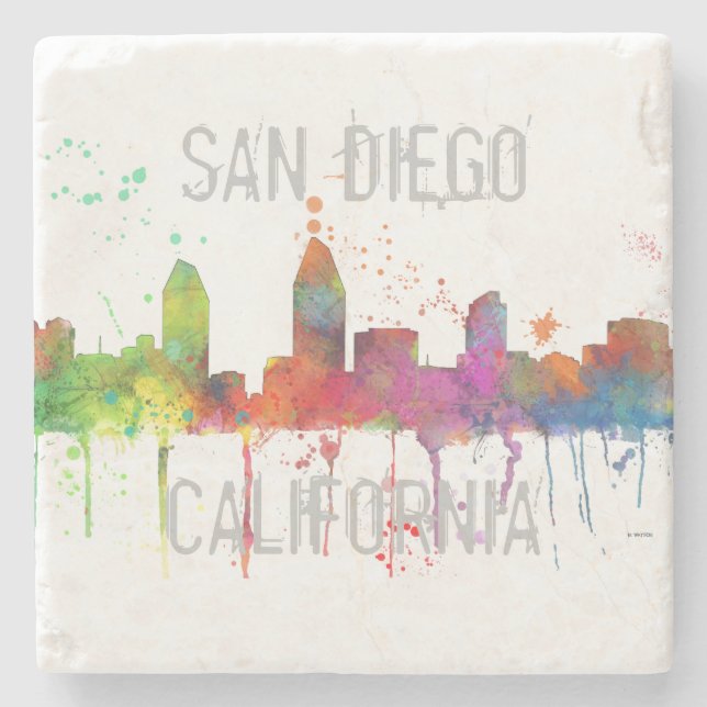 SAN DIEGO SKYLINE STONE COASTER (Front)
