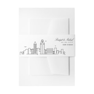 San Diego Skyline Wedding Invitation Belly Band