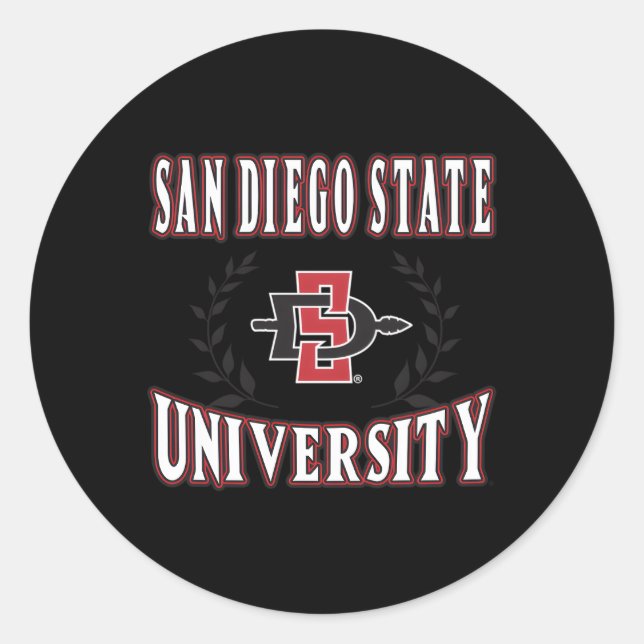 San Diego State Aztecs Laurels Classic Round Sticker (Front)
