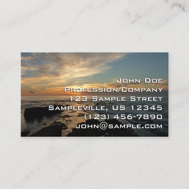 San Diego Sunset I California Seascape Business Card (Front)
