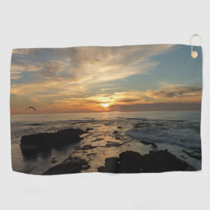San Diego Sunset I California Seascape Golf Towel