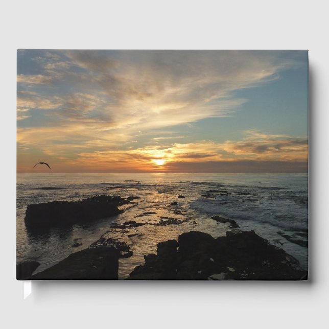 San Diego Sunset I California Seascape Guest Book (Front)