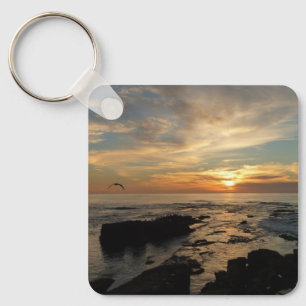 San Diego Sunset I California Seascape Key Ring
