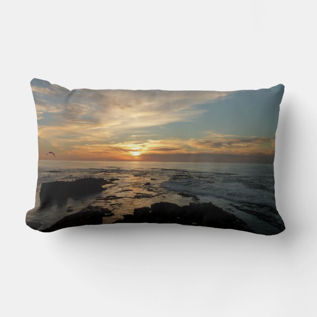 San Diego Sunset I California Seascape Lumbar Cushion (Front)