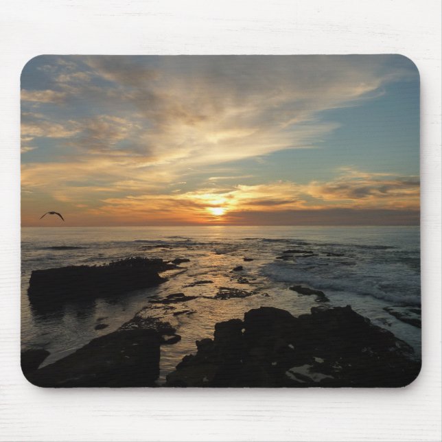 San Diego Sunset I California Seascape Mouse Pad (Front)
